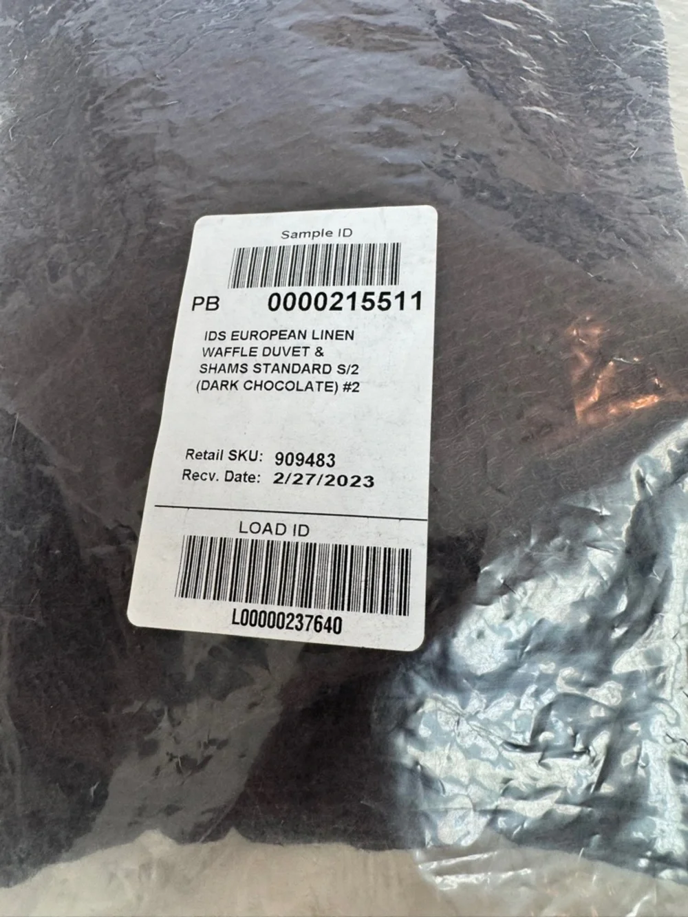 NWT Pottery Barn European Linen Waffle Standard Sham in Dark Chocolate